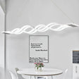 Iron Surge Linear Chandelier Pendant with Minimal White LED Design in Warm/White Light for Table White / White
