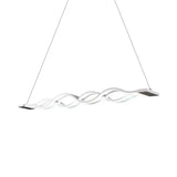 Iron Surge Linear Chandelier With Minimal White Led Pendant Lamp - Warm/White Light