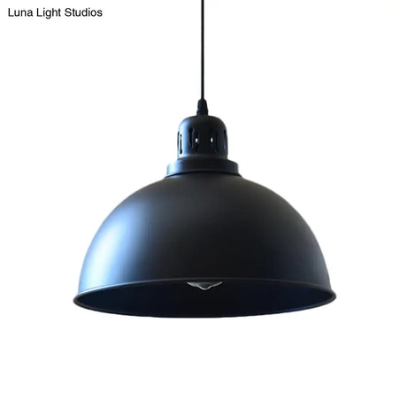 Iron Suspension Pendant Lamp With Antiqued Black Finish For Stairways 1-Bulb 3 Sizes Available