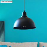 Iron Suspension Pendant Lamp With Antiqued Black Finish For Stairways 1-Bulb 3 Sizes Available