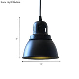 Iron Suspension Pendant Lamp With Antiqued Black Finish For Stairways 1-Bulb 3 Sizes Available