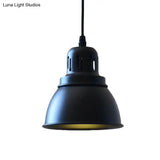 Iron Suspension Pendant Lamp With Antiqued Black Finish For Stairways 1-Bulb 3 Sizes Available