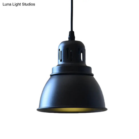 Iron Suspension Pendant Lamp With Antiqued Black Finish For Stairways 1-Bulb 3 Sizes Available