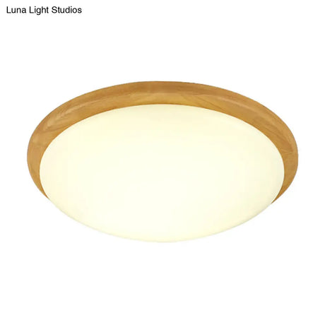 Japanese - Style Ceiling Mount Light With Domed Shade For Study Room - Acrylic Lamp In Warm/White