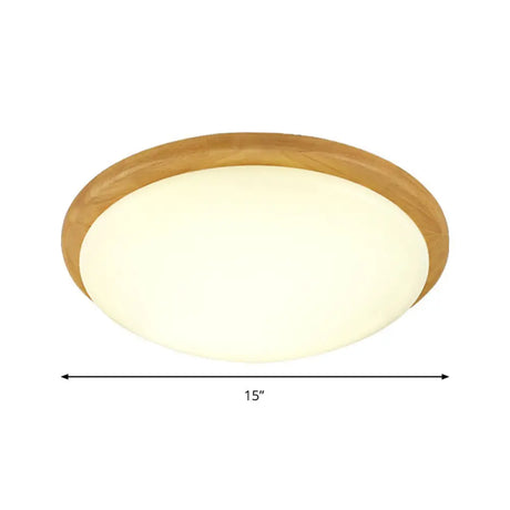 Japanese-Style Ceiling Mount Light With Domed Shade For Study Room - Acrylic Lamp In Warm/White