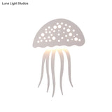 Jellyfish-Shaped Led Wall Lamp: Modern Cartoon Metal Sconce Light For Living Room