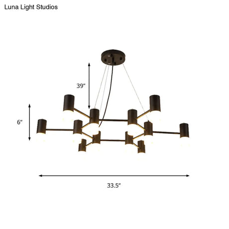 Julia - Black Modern Finish Hanging Light Honeycomb Metal Chandelier For Restaurant Cottage