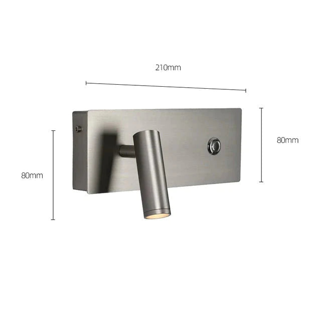 Kane | Nickel LED Dimmable Reading Wall Light