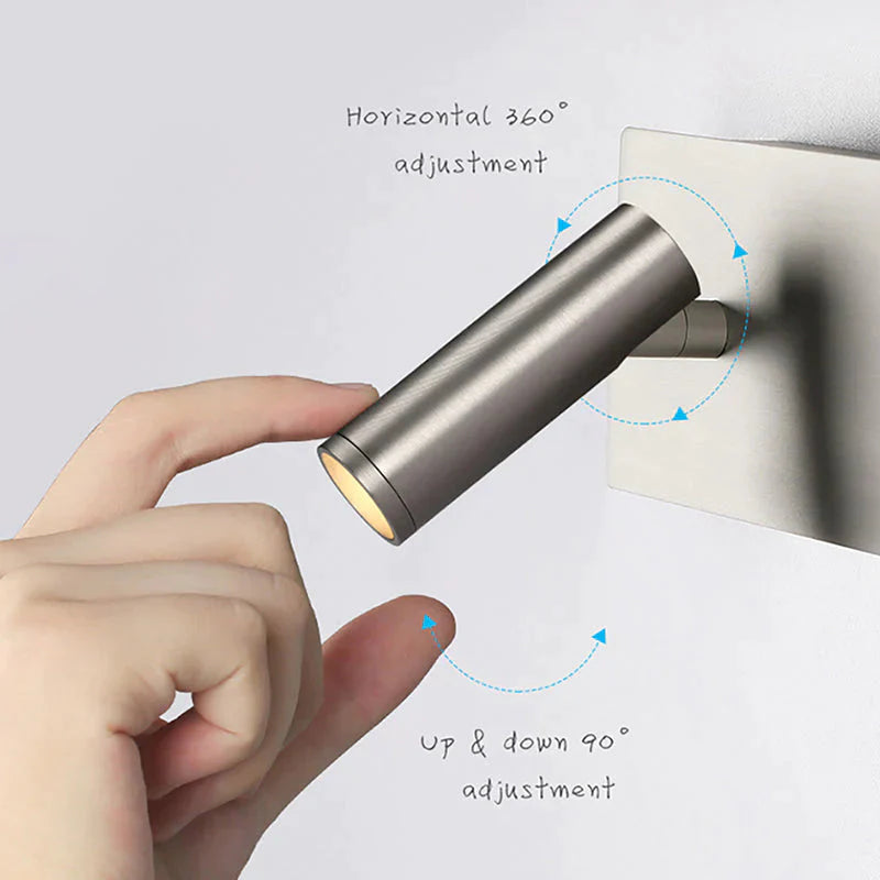 Kane | Nickel LED Dimmable Reading Wall Light