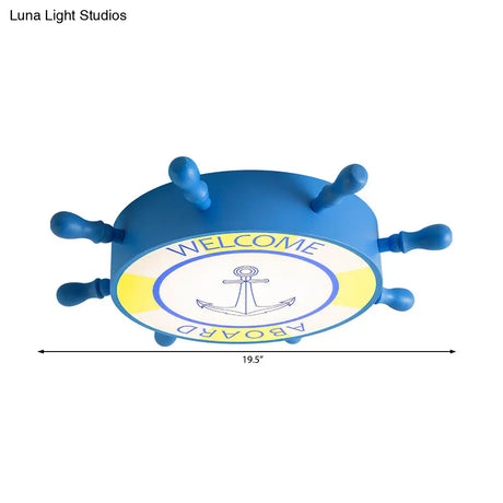 Kid Bedroom Ceiling Light: Acrylic Seaside Flush Mount In Blue