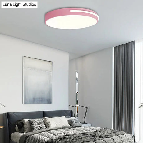 Kid Bedroom Nordic Acrylic Flush Mount Ceiling Lamp - Slim Round And Stylish