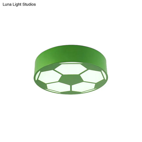 Kid’s Bedroom Acrylic Flat Football Ceiling Mount Light - Sports Theme Lamp