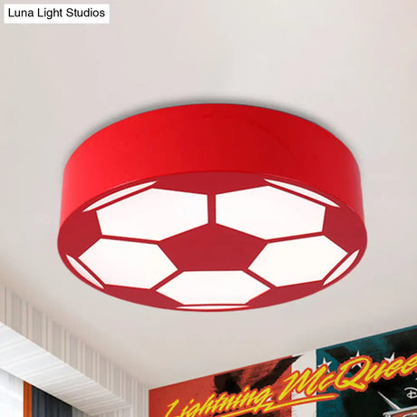 Kid’s Bedroom Acrylic Flat Football Ceiling Mount Light - Sports Theme Lamp