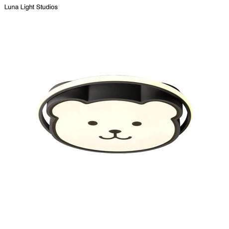 Kids Bedroom Bear Cartoon Acrylic Led Gray/Black Ceiling Fixture – Flush Mount Lighting