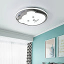 Kids Bedroom Bear Cartoon Acrylic Led Gray/Black Ceiling Fixture – Flush Mount Lighting Grey