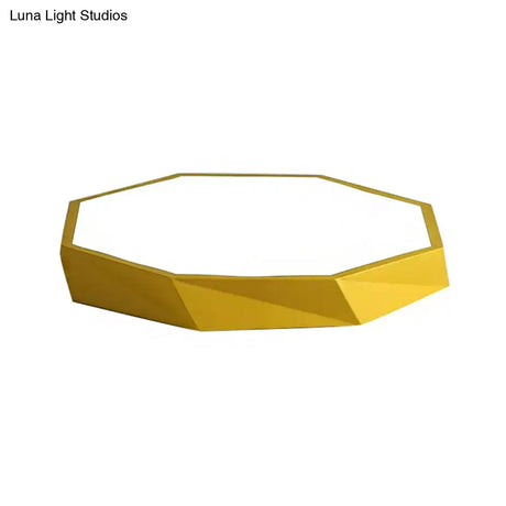 Kid’s Bedroom Led Ceiling Light - Acrylic Octagon Flush Mount With Macaron Candy Colors