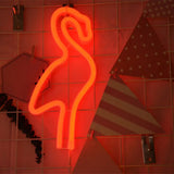 Kids Bedroom Led Night Light With Flamingo Cartoon Design - Wall Hanging Lamp White / Red