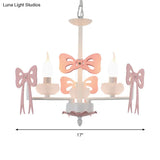 Kids Bow Pendant Light - Contemporary Metal Chandelier For Living Room Décor