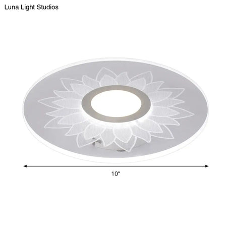 Kid’s Cartoon Led White Ceiling Lamp With Acrylic Flower Design