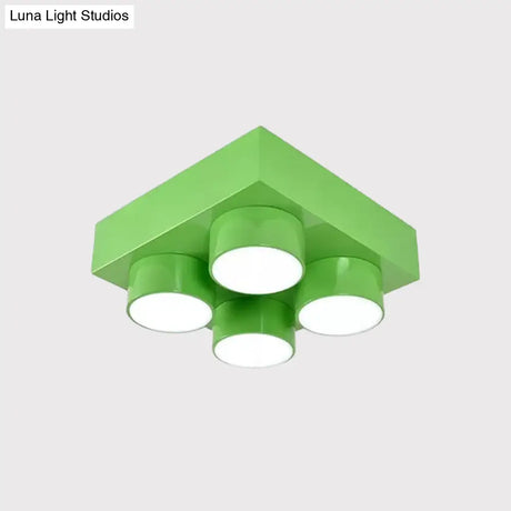 Kids Led Ceiling Light Fixture - Colorful Building Block Design’