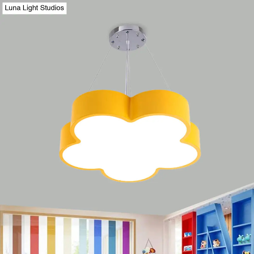 Kids Led Flower Chandelier Pendant Light Kit With Multicolor Acrylic Shade