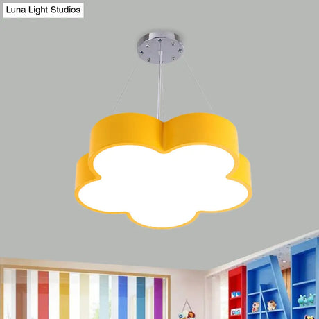 Kids Led Flower Chandelier Pendant Light Kit With Multicolor Acrylic Shade