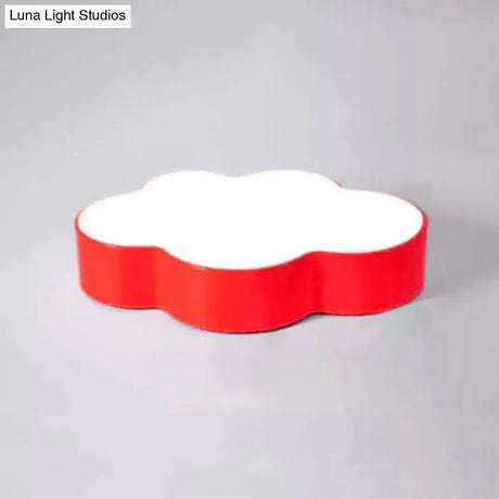Kids Room Candy Colored Cloud Flush Ceiling Light - Cartoon Acrylic Lamp