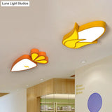Kid’s Room Cartoon Vegetable Ceiling Mount Led Flush Light In White