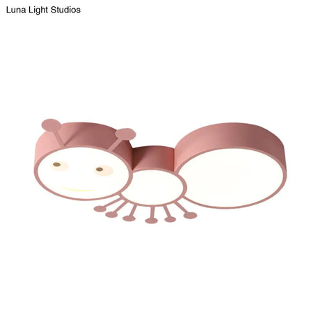Kid’s Room Macaroon Themed Led Ceiling Light Fixture In White/Pink/Blue