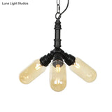 Laura - Antiqued 2/3/5 Heads Metal Hanging Light Black Finish Sputnik Pipe Bar Chandelier With