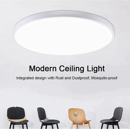 Lauren- Led Ceiling Light Acryl Alloy Modern Lamp Living Room Lighting Round & Square 3Cm Super