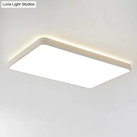 Led Acrylic Ceiling Lamp: Modern Simplicity Flush-Mounted Grey/White Warm/White Light - Bedroom