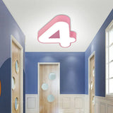 Led Acrylic Flush - Mount Light Fixture - Arabic Numeral Design Pink