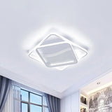 Led Bedroom Ceiling Lamp With Acrylic Shade: Warm/White Light White/Brown Design White / 18’