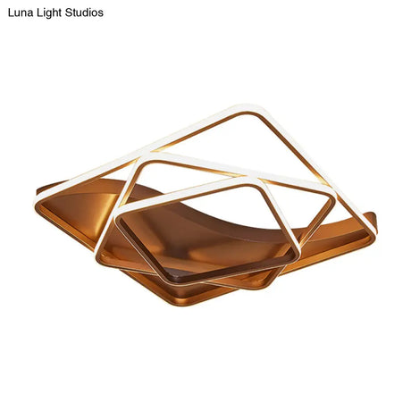 Led Bedroom Ceiling Lamp With Acrylic Shade: Warm/White Light White/Brown Design