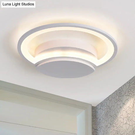 Led Bedroom Ceiling Light - 16’/19.5’/23.5’ Wide Circle Acrylic Shade In White/Black Warm/White