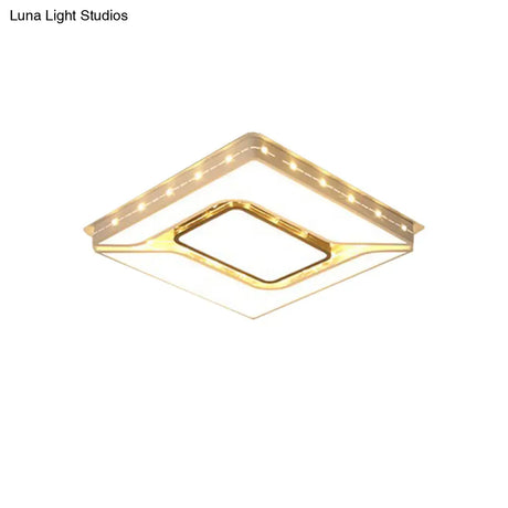 Led Bedroom Ceiling Light With Acrylic Shade - White Flush Mount In White/Warm (19.5’/23.5’ W)