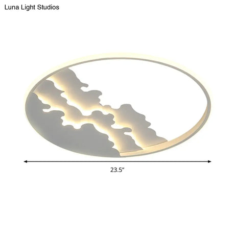Led Bedroom Flush Light - 16’/19.5’/23.5’ Dia Ceiling Mounted Lamp In White/Black Warm/White