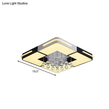 Led Ceiling Light With Crystal Ball Accent And Stepless Dimming Available In 3 Sizes White/3 Color