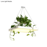 Led Chandelier Light Fixture With Acrylic Shade - Antiqued Style For Dining Room Black/White/Blue