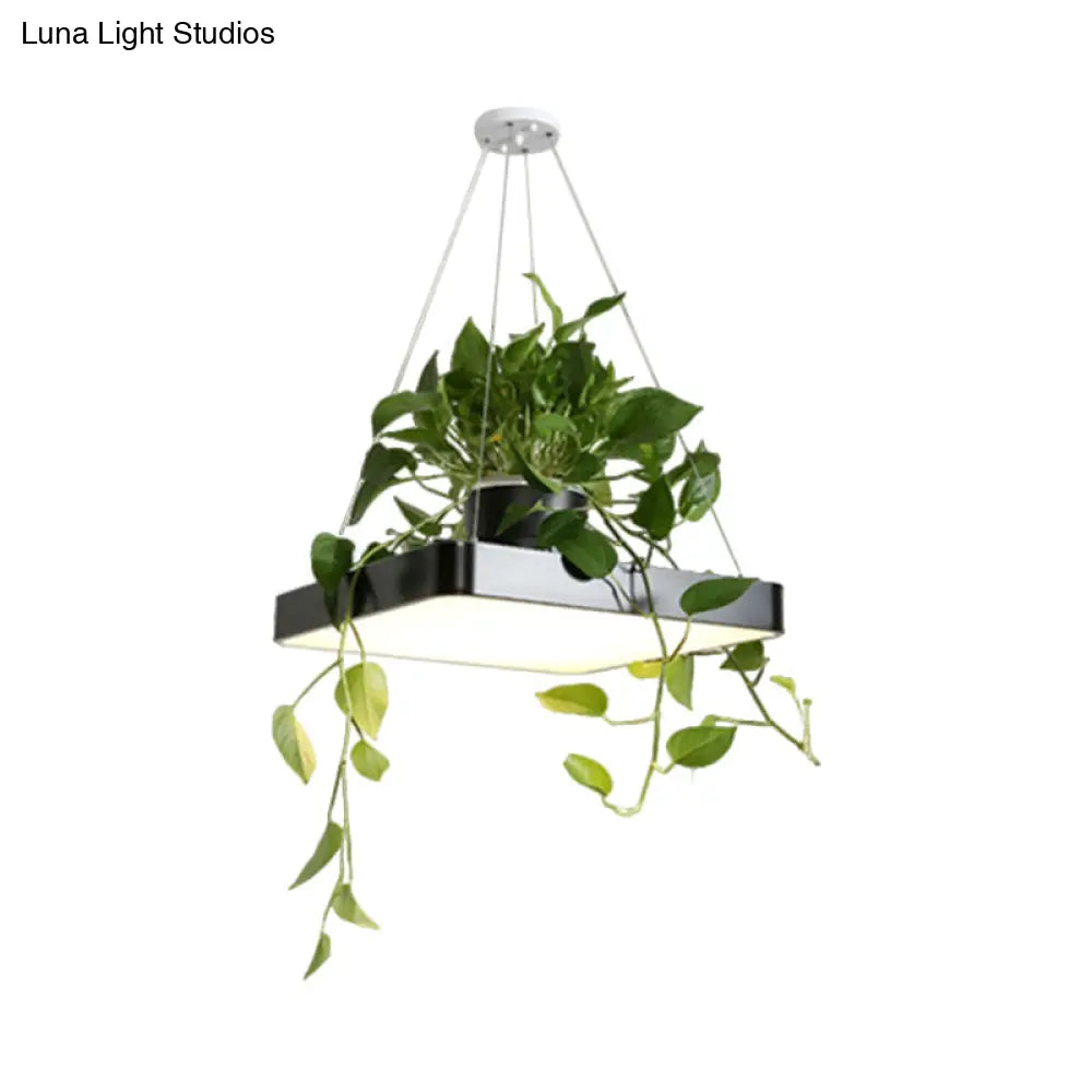 Led Chandelier Light Fixture With Acrylic Shade - Antiqued Style For Dining Room Black/White/Blue