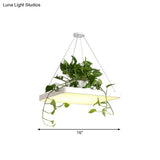 Led Chandelier Light Fixture With Acrylic Shade - Antiqued Style For Dining Room Black/White/Blue