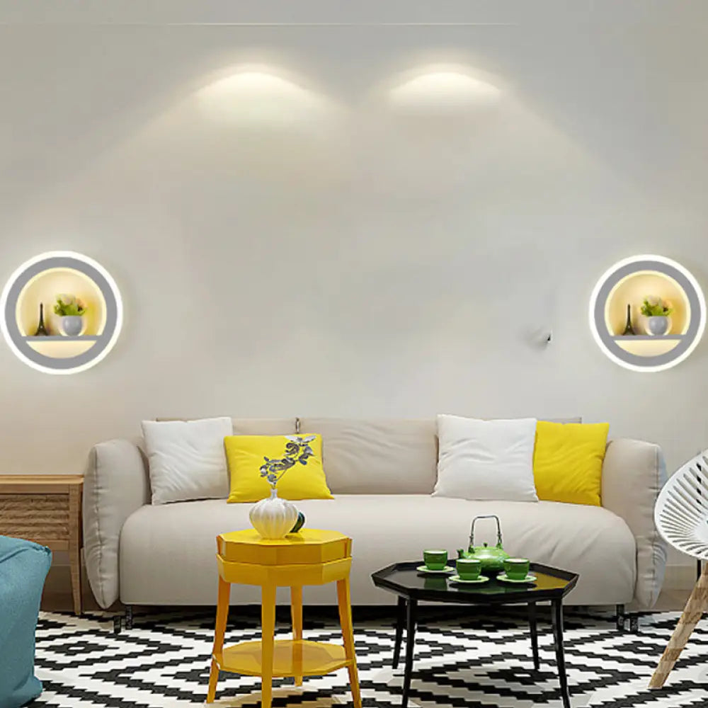 Led Cloud Wall Sconce In White For Simple Living Room Lighting / Round