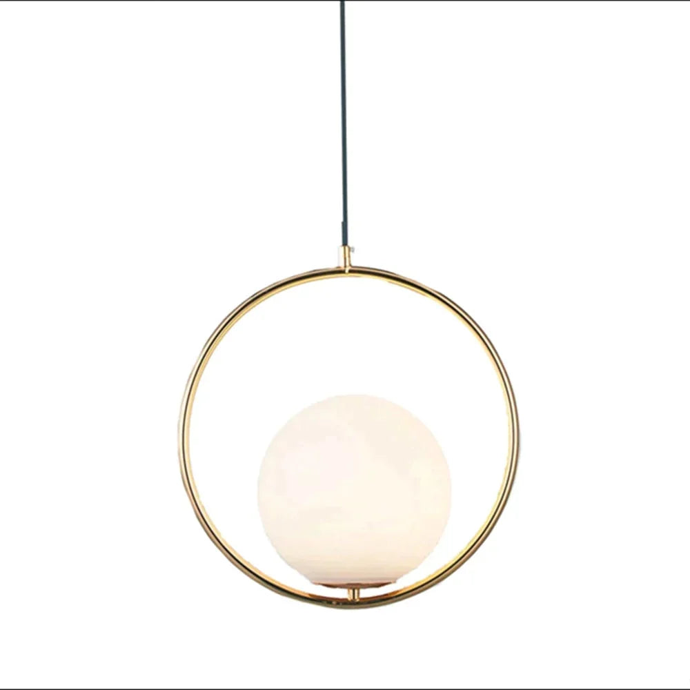 Led Creative Art Glass Ball Pendant Lights Modern Hanging Lamp E27 Black Gold Restaurant Bedroom