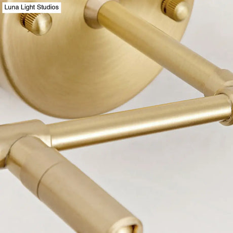 Led Dome Wall Sconce Traditional Brass Metal Vanity Light For Bathroom - 1/2/3 Bulb Options
