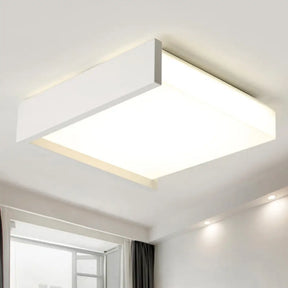 Led Flush Ceiling Light For Bedroom - 16’/19.5’ Wide Black/White With Warm/White And Brick
