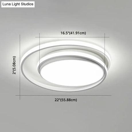 Led Flush Mount Ceiling Lamp: Intersecting Circles Shape Modern Simplicity Acrylic Cover – Ideal
