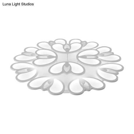 Led Flush Mount Ceiling Lamp With Acrylic Shade In Warm/White/Natural Light For Living Room