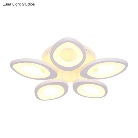 Led Flush Mount Ceiling Light With Acrylic Shade And 4/5/8 Lights In Warm/White/Natural