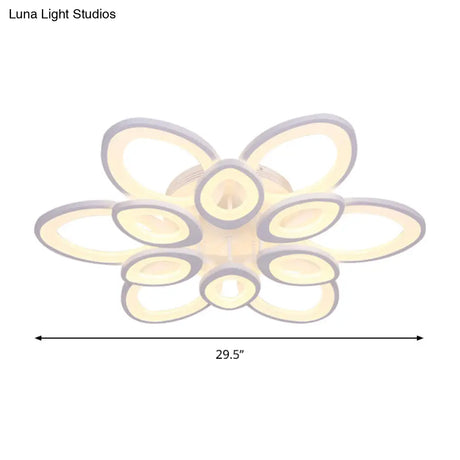 Led Flush Mount Ceiling Light With Acrylic Shade And 4/5/8 Lights In Warm/White/Natural